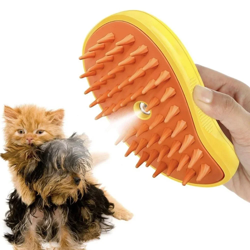 Self Cleaning Cat Steamy Brush for Massage Grooming Removing Tangled Hair1 Pack